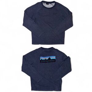 Patagonia Navy Organic Cotton M's P-6 Logo Lightweight Crew Sweatshirt Size XS